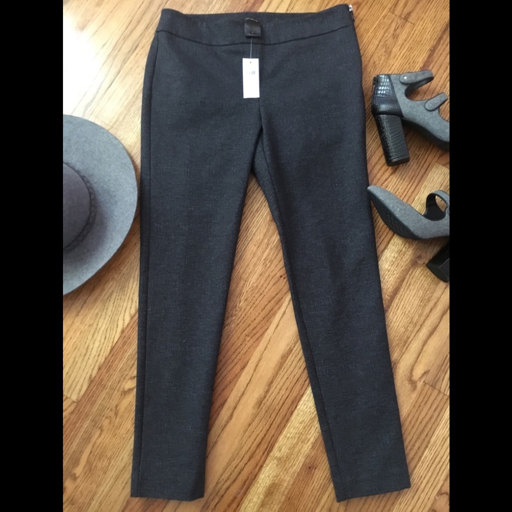 Ann Taylor heathered charcoal side zip leggings